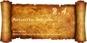 Matusits Adrián névjegykártya